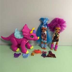Cave Club Roaralai Tella & Partyceratops Dinosaur Set, Interactive Toy & Dolls